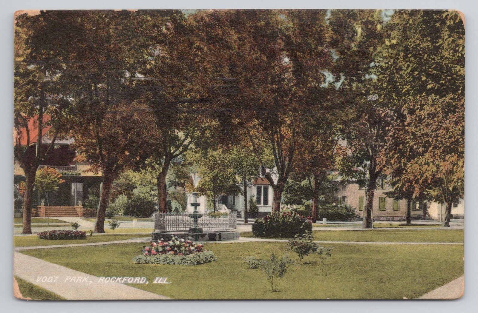 Vogt Park Rockford Illinois c1910 Antique Postcard