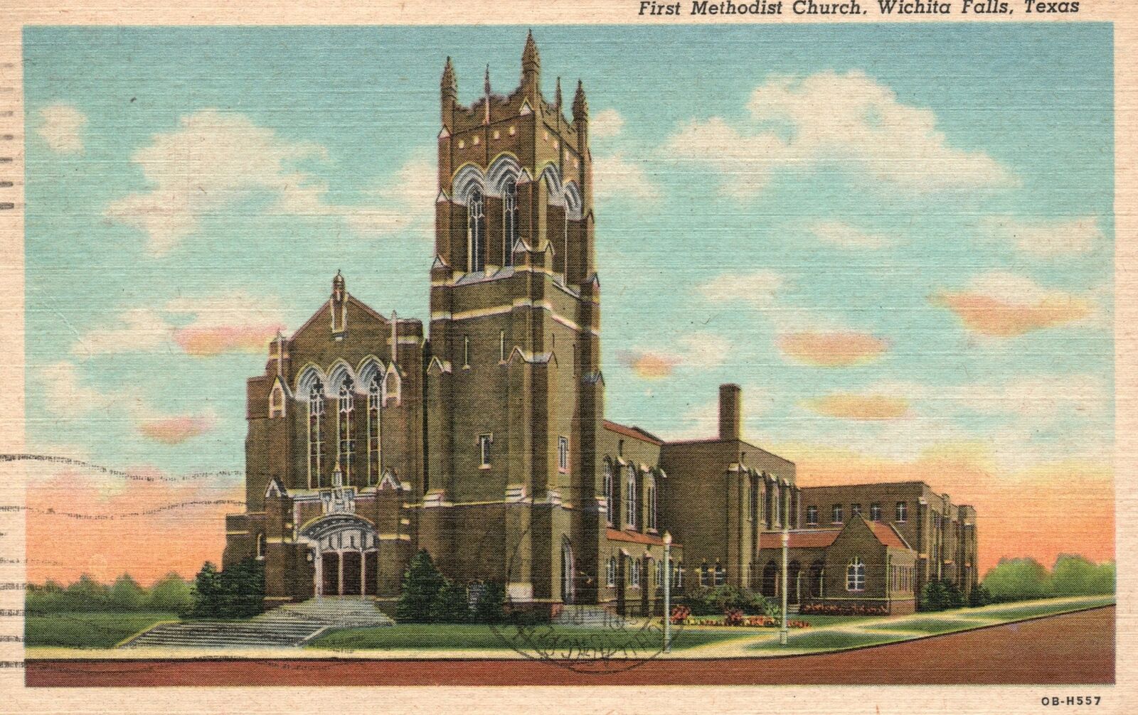 Vintage Postcard 1957 View of First Methodist Church Wichita Falls Texas TX