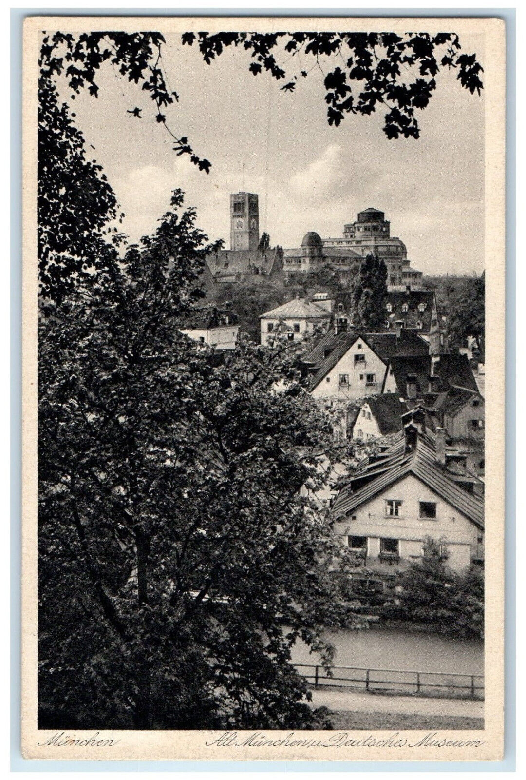 1934 Old Munich and German Museum Munich Germany Vintage Posted Postcard