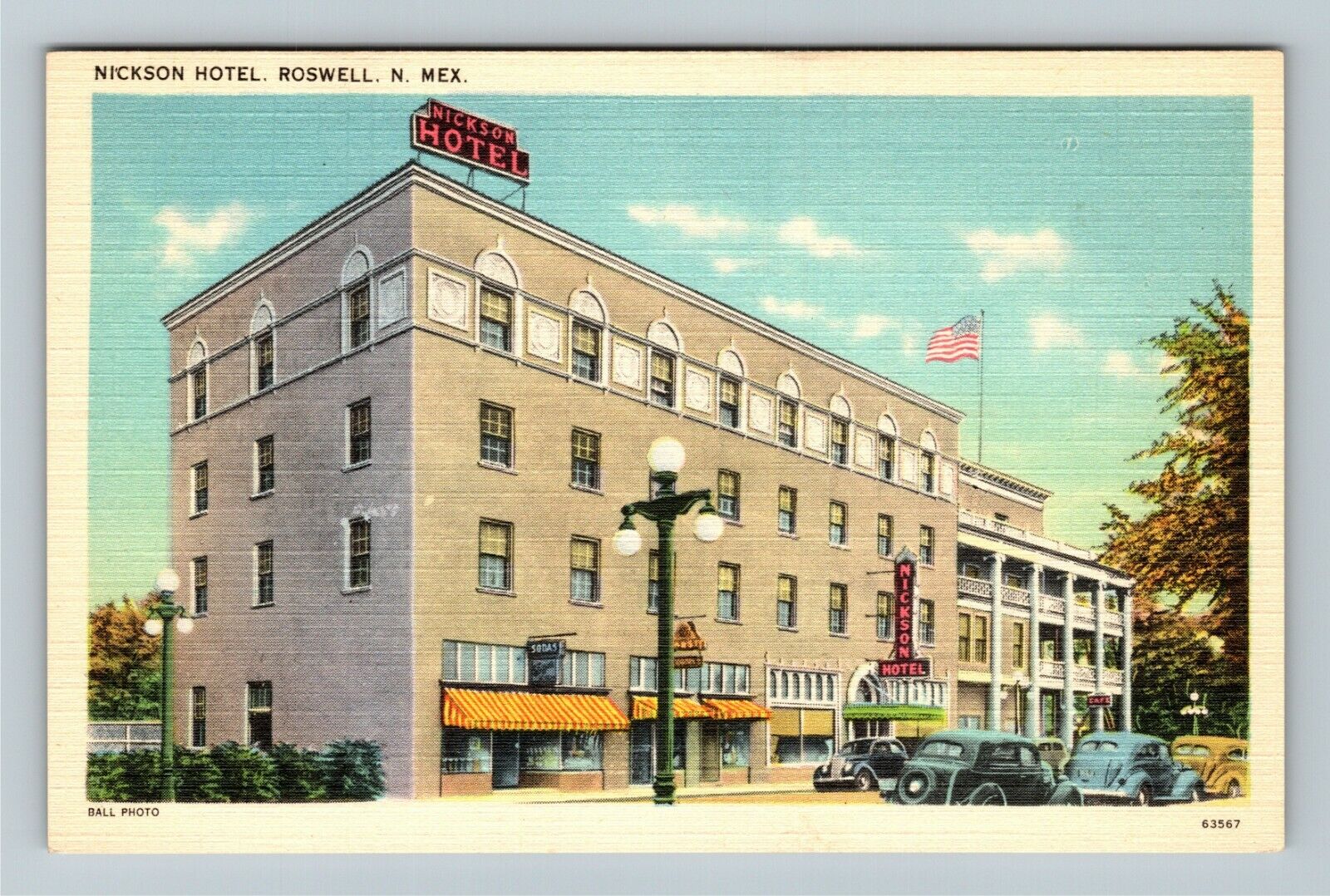 Roswell NM-New Mexico, Nickson Hotel, Exterior, Vintage Postcard