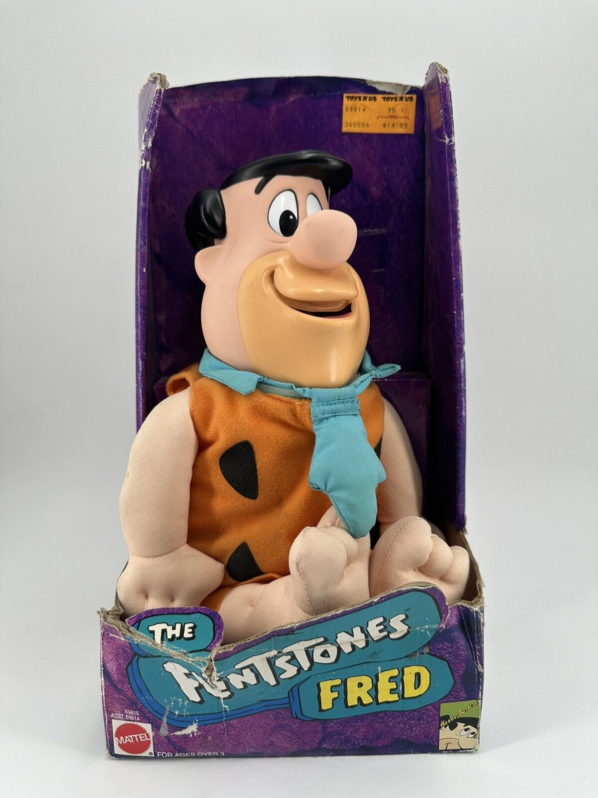 1993 Mattel The Flintstones Fred Plush with Vinyl Head - NIB