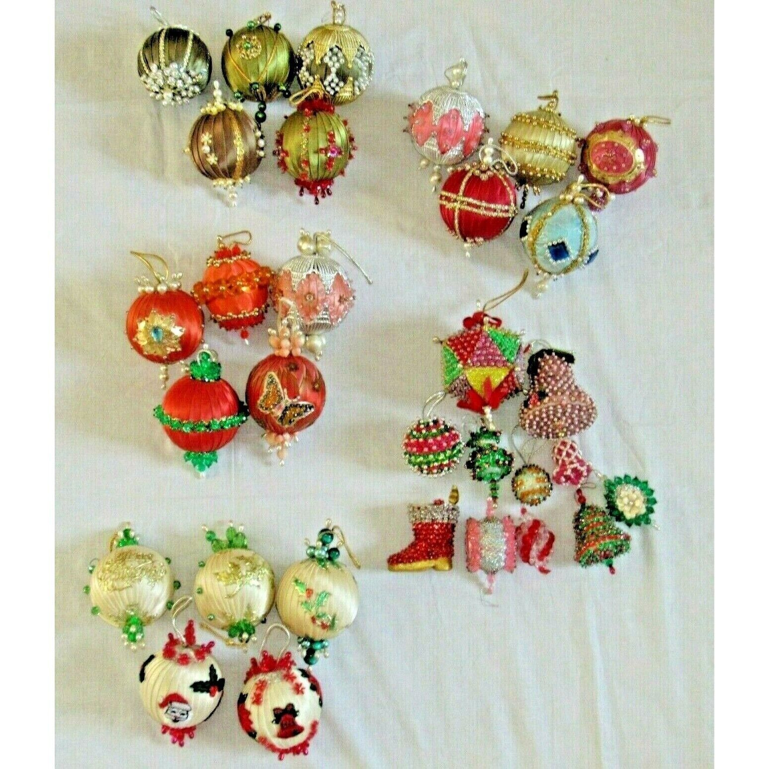 Vintage Christmas Ornaments Lee Wards Beaded Completed Choice Lots