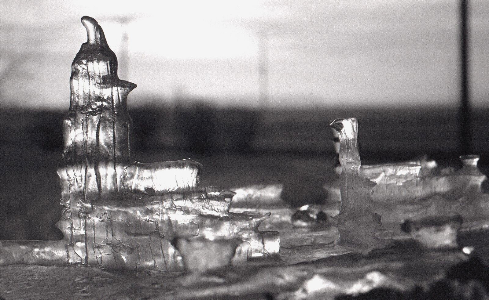 Abstract Ice Shapes Vintage 35mm  (B&W) Negatives (8) Ice Stalagmites Macro