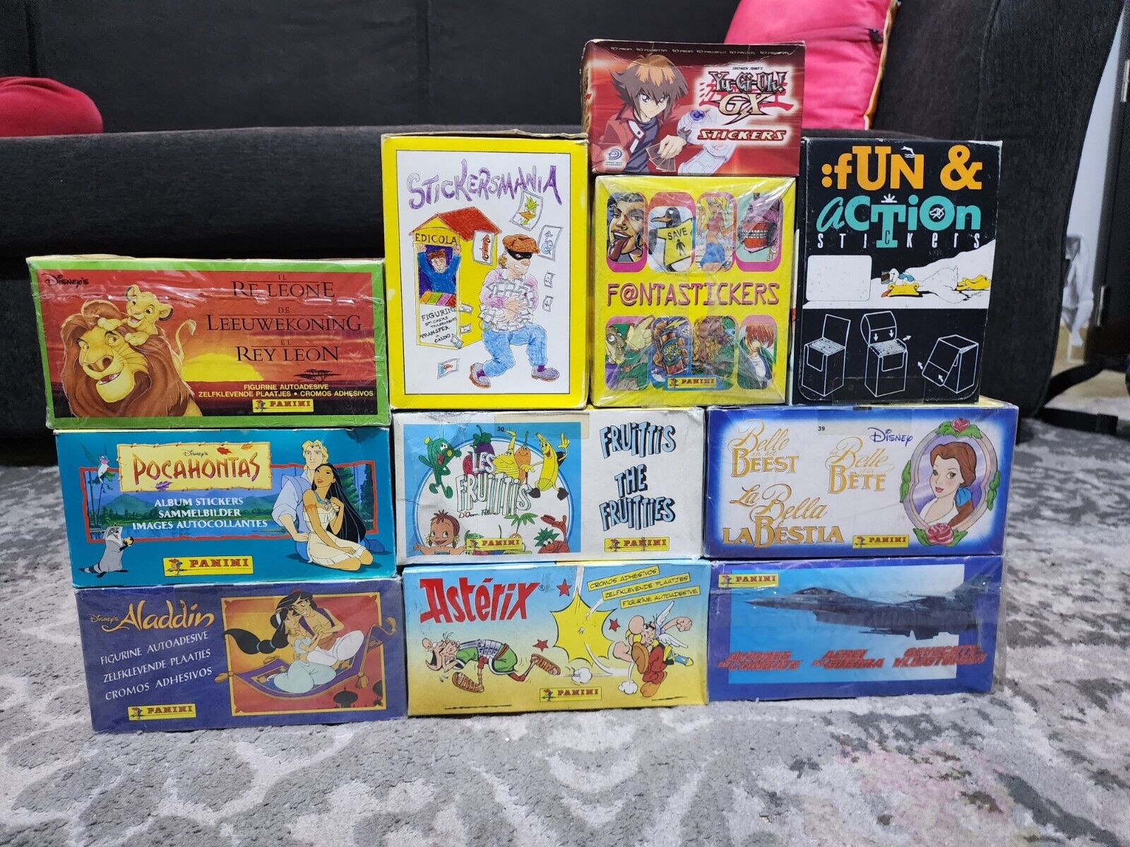 Panini Disney Choose Any 3 sealed Sticker Boxes Aladdin,Lion King,Astrix,more