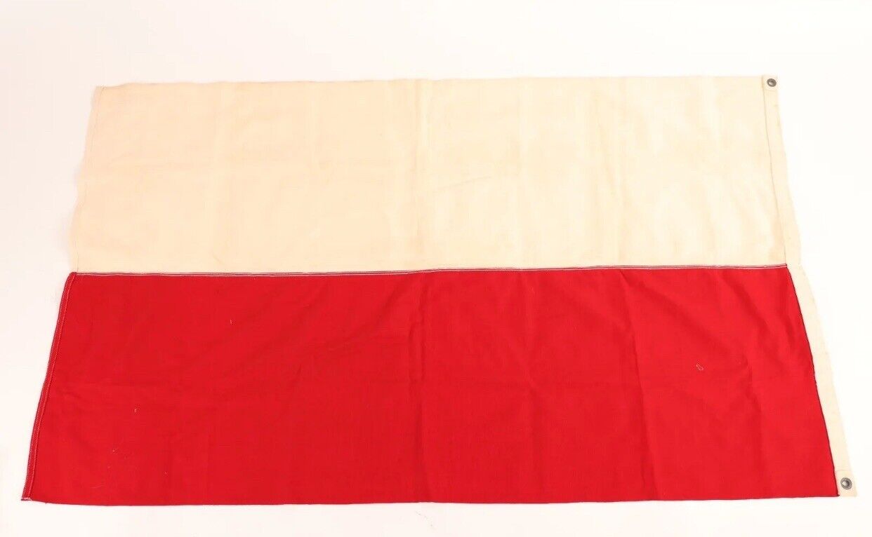 ORIGINAL WW2 WWII EXILED POLISH POLAND FLAG COTTON GERMAN OCCUPATION