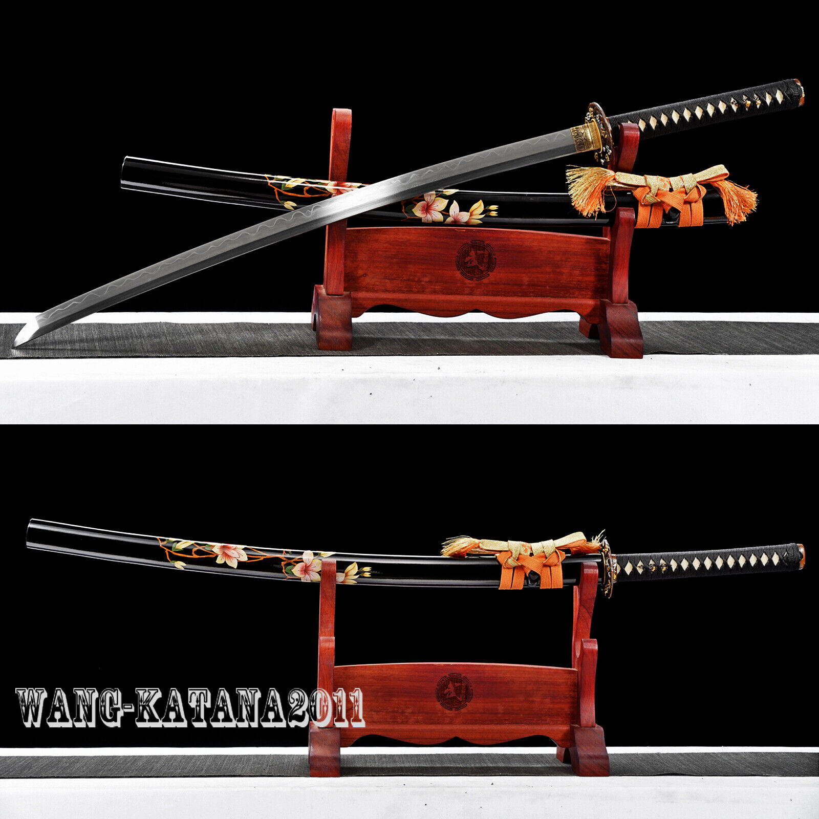 Honsanmai Katana Clay Tempered Folded Steel Handmade Functional Japanese Sword 