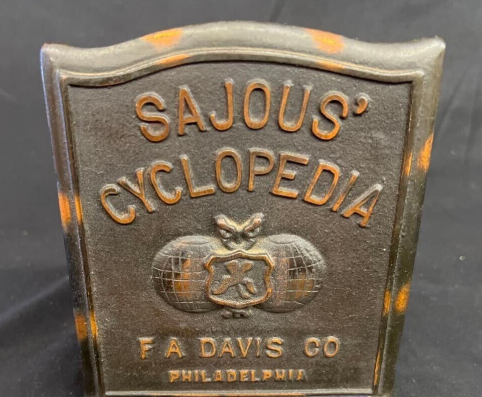 Excellent Single Antique SAJOUS\' CYCLOPEDIA Bookend FA Davis Co Philadelphia