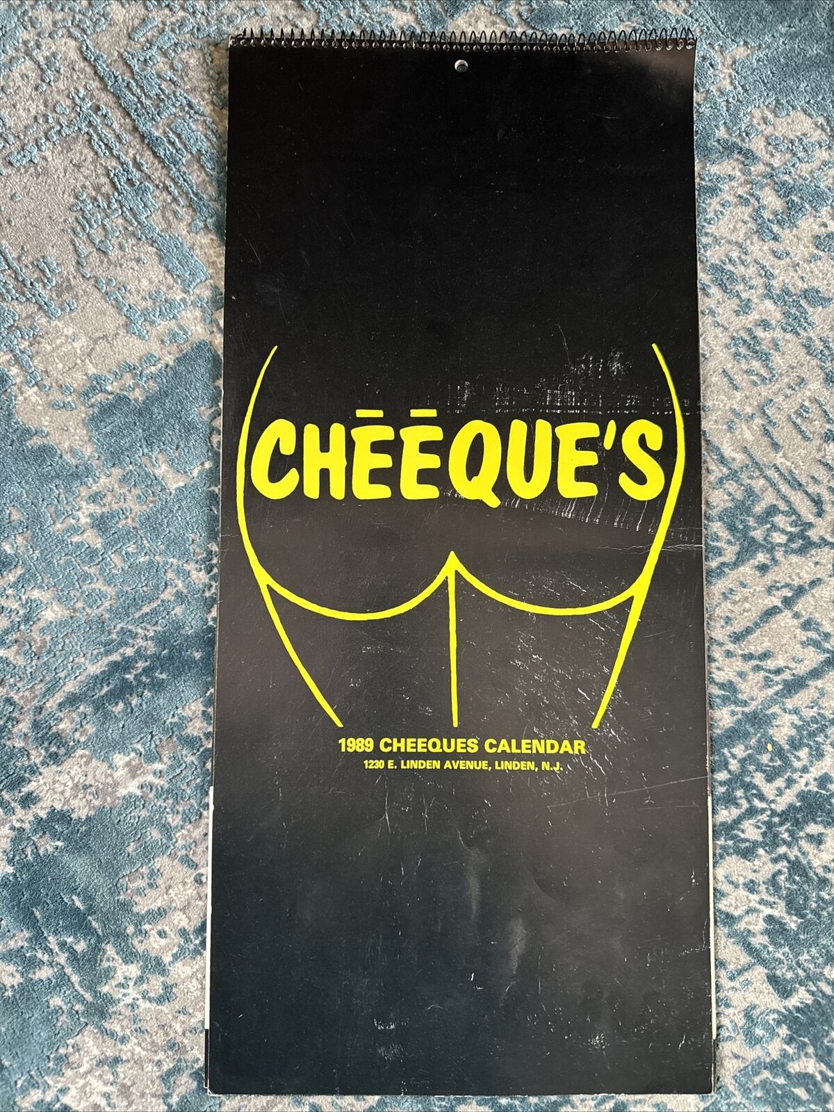 Vintage 1989 CHEEQUE’S CALENDAR Pinup Girl/ GoGo Bar / Gentleman's Club NJ 9x20”