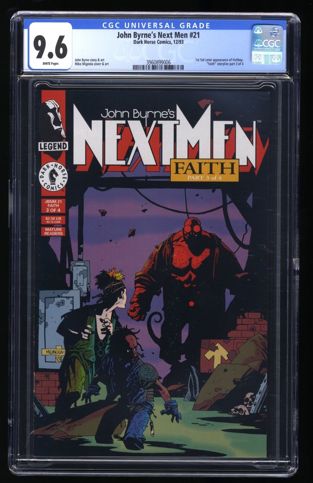 John Byrne's Next Men #21 CGC NM+ 9.6 White Pages 1st Appearance Hellboy