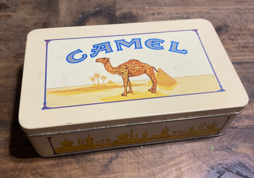 Camel Cigarette Tin Box, Vintage Very Old 50 Unused Matchbooks Inside