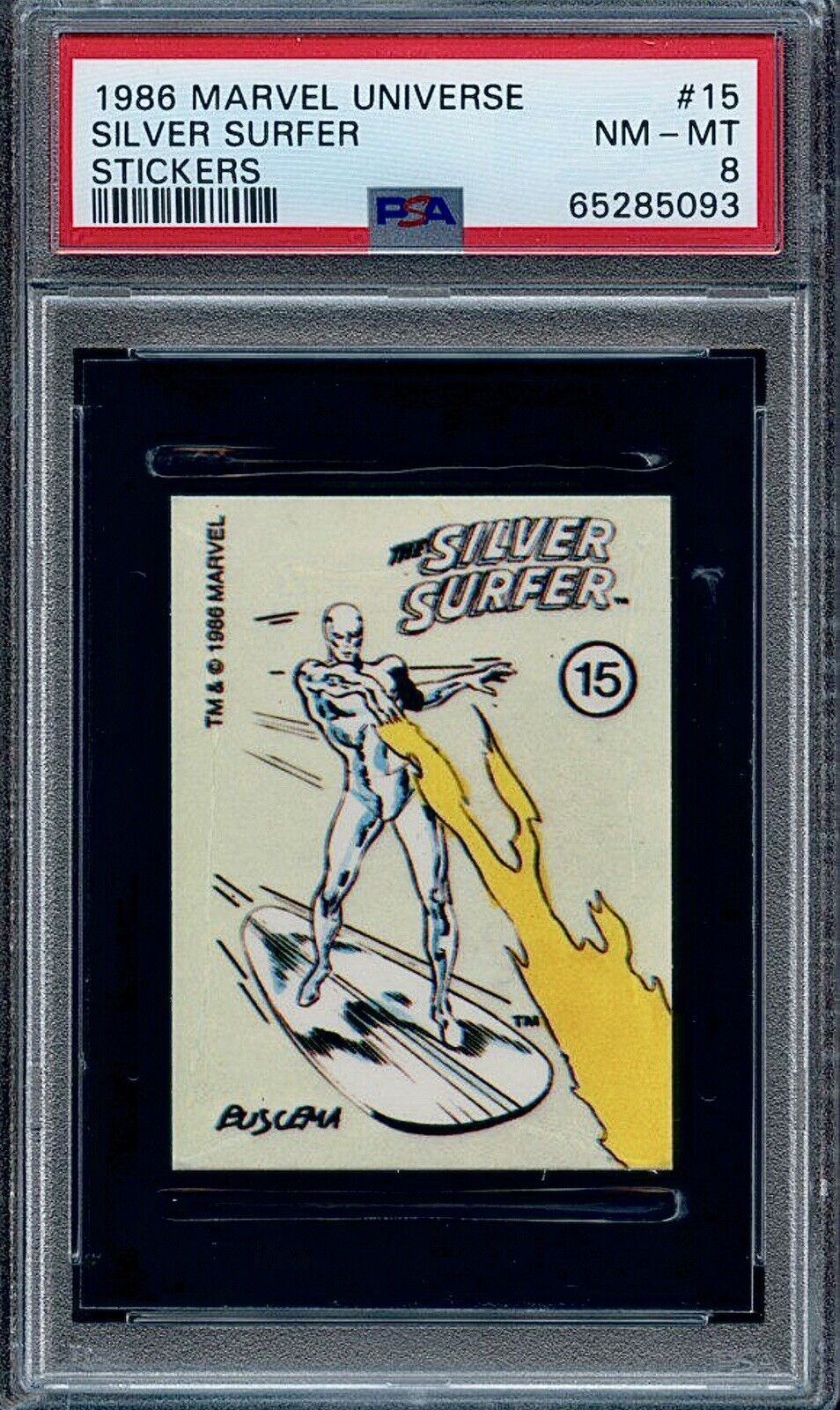 1986 Marvel Universe Stickers #15 Silver Surfer PSA 8 🔥RARE🔥