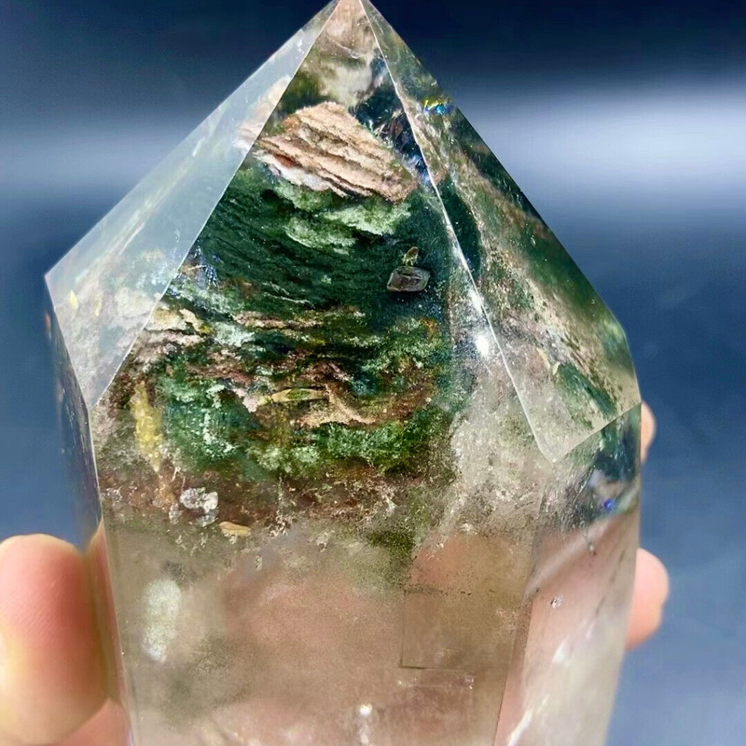 2.16LB Rare TOP Natural Clear Green Phantom Ghost Garden Quartz Crystal specimen
