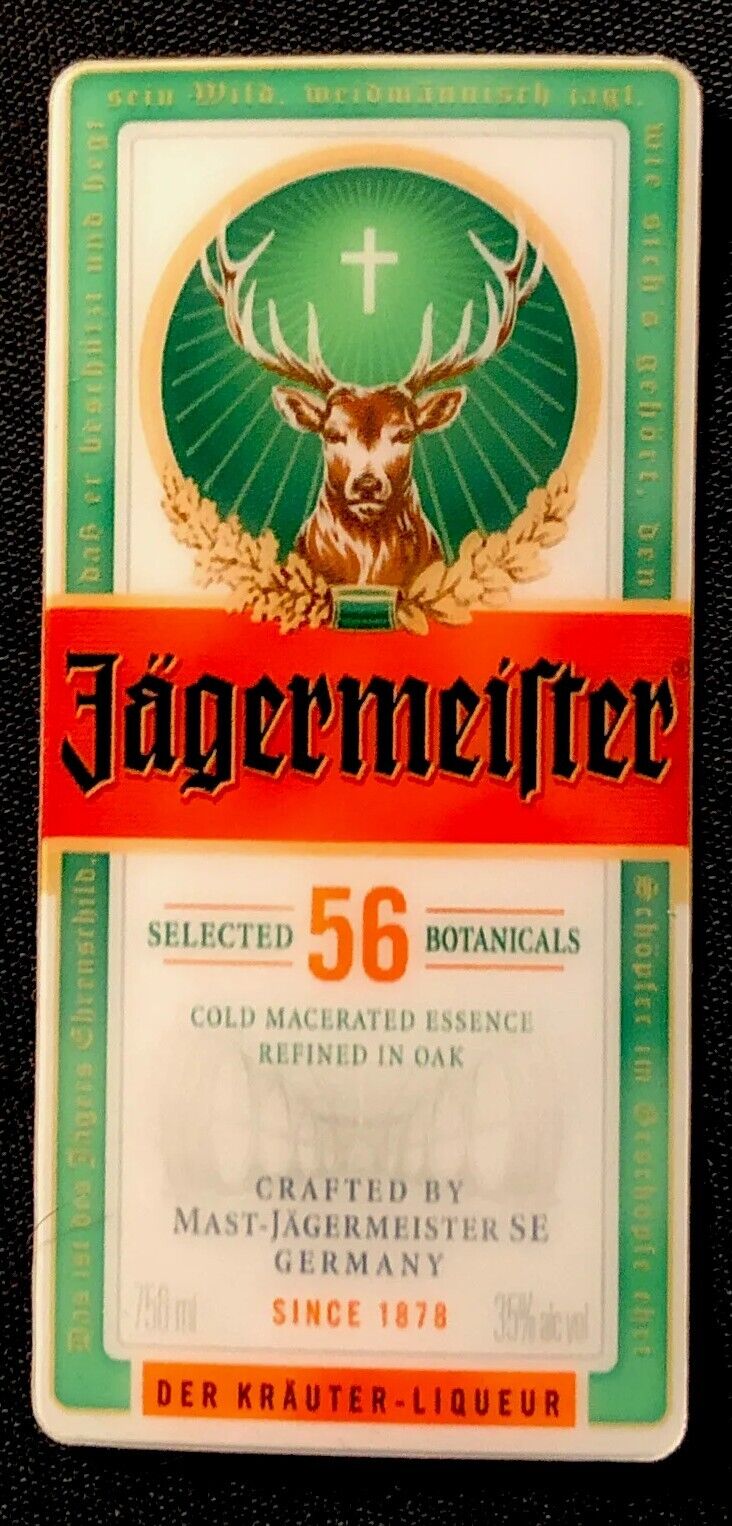 JAGERMEISTER STICKER “THE BOTTLE” 1 5/8 X 3 5/8“ BEAUTIFUL THICK & GLOSSY