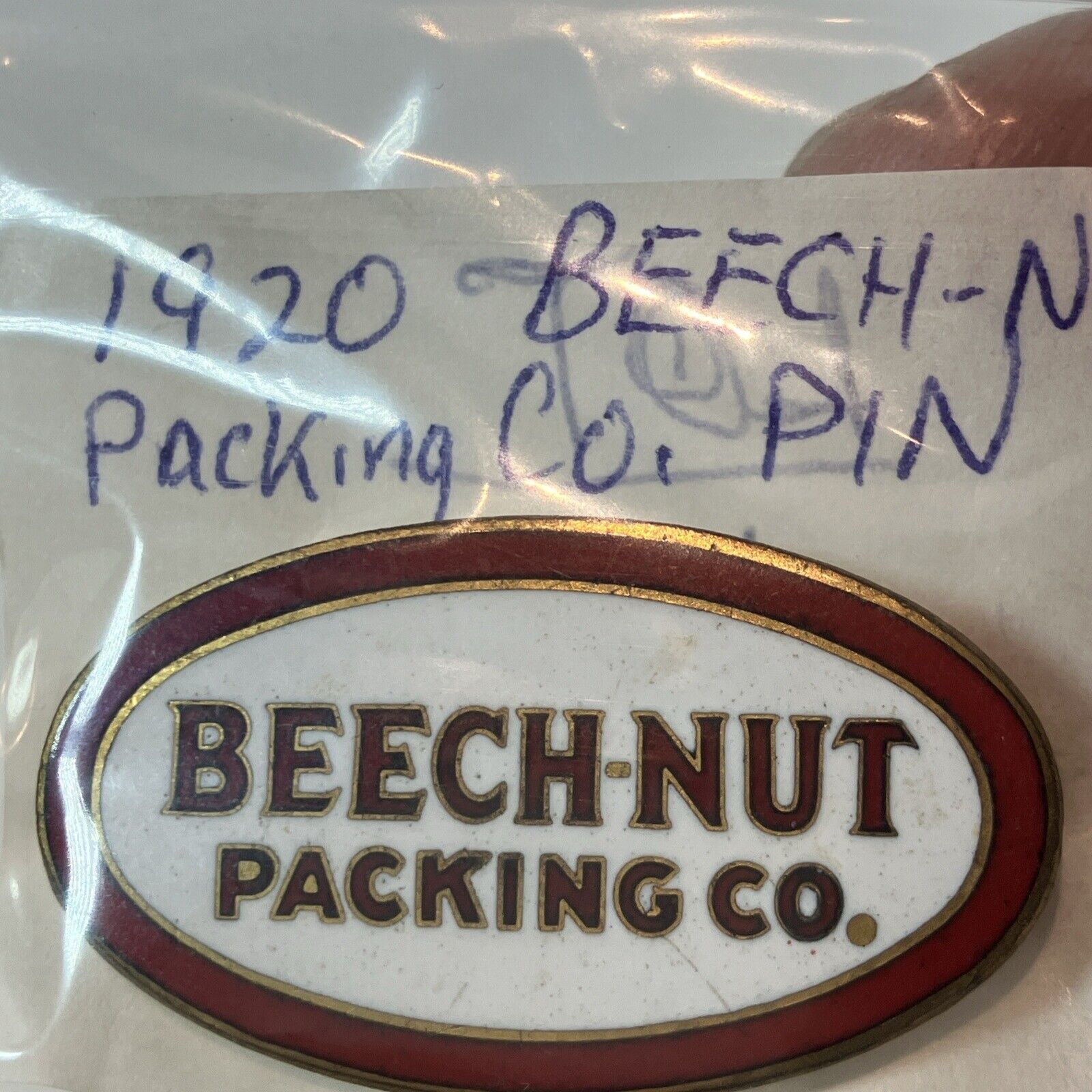 1920’s BEECH-NUT PACKING CO. Pin ANTIQUE BADGE