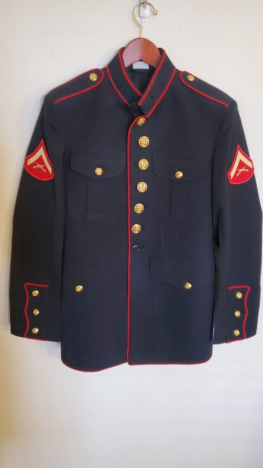 usmc us marine corps dress blues jacket 40S Lance corporal