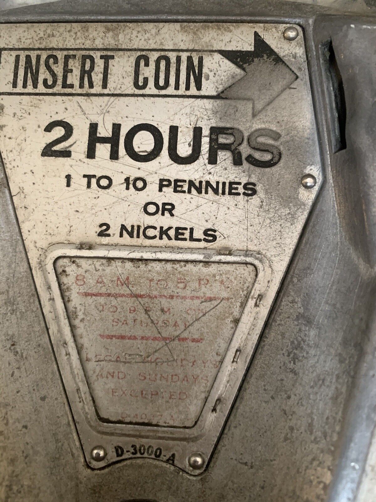 Vintage Dual 2 Hour Parking Meter  Penny or Nickels No Key