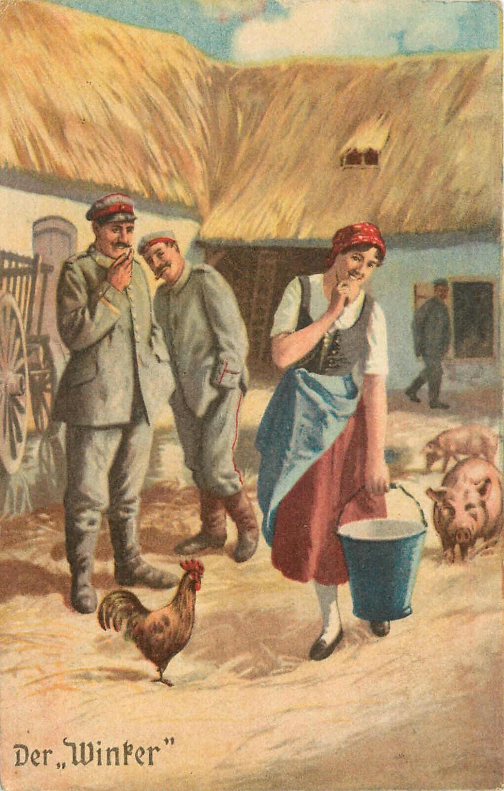 German WWI Propaganda Art Postcard karte Nr. 7 Der Winker Immer Fachmann