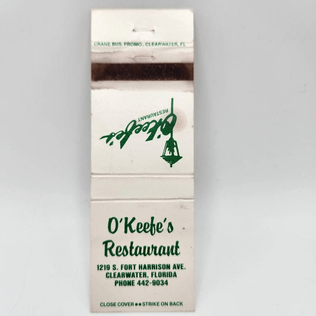 Vintage Matchcover O'Keefe's Restaurant Clearwater Florida