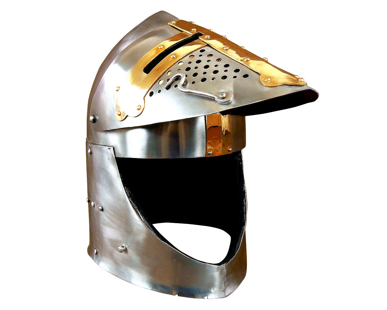 ICA Medieval SCA Larp Knight Pot Helmet With Visor Sugarloaf Helmet