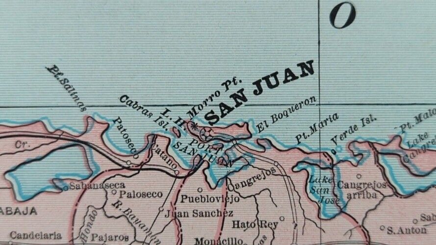 Vintage 1903 PUERTO RICO Map 14\