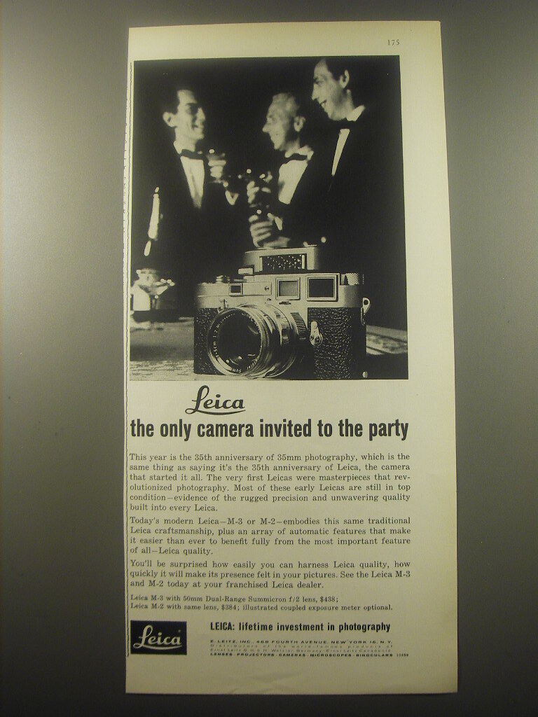 1959 Leica Cameras Ad - Leica the only camera invited to the party