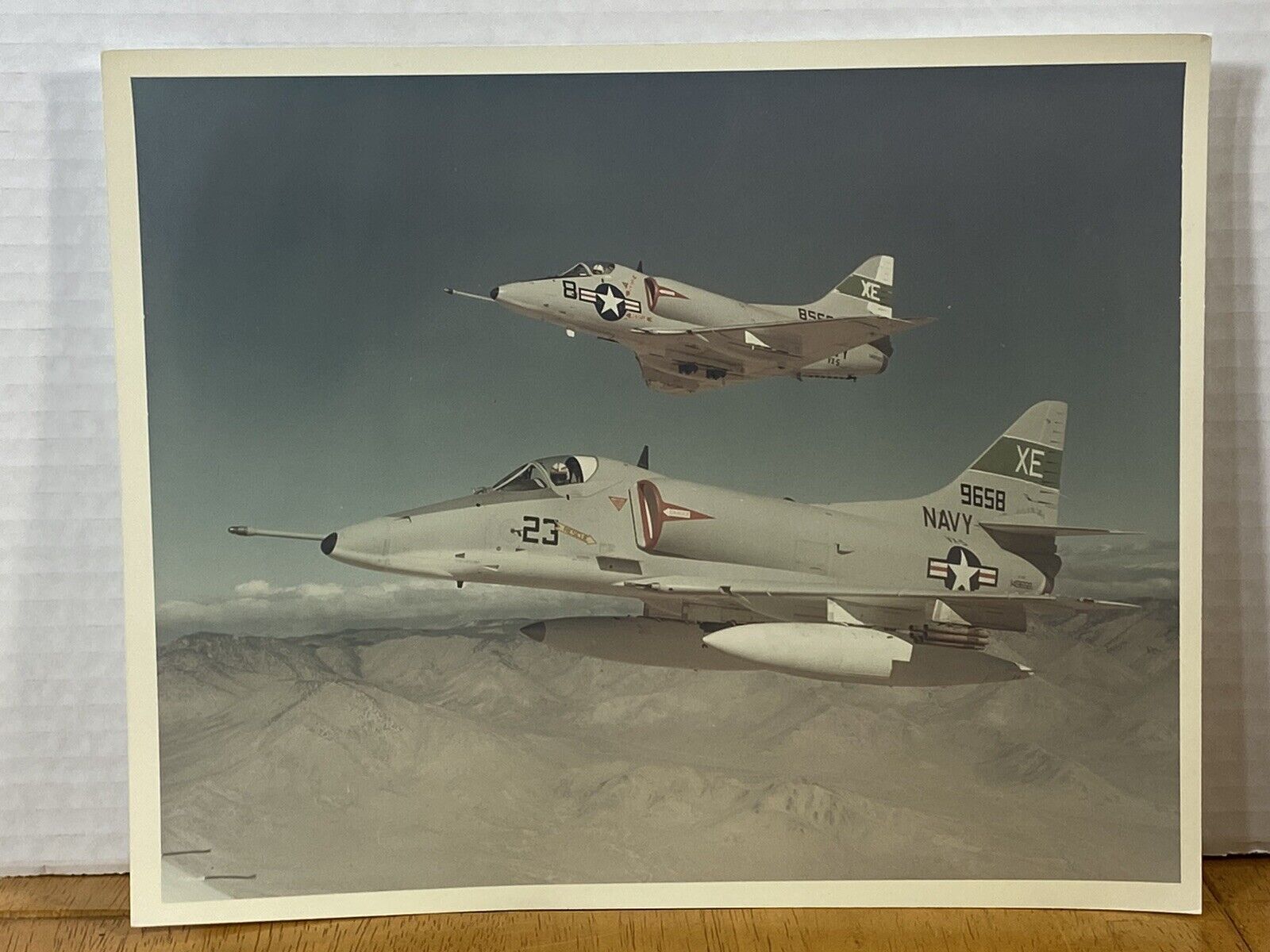 Douglas A-4 Skyhawk Attack Aircraft IN FLIGHT Color Picture VTG Kodak Paper