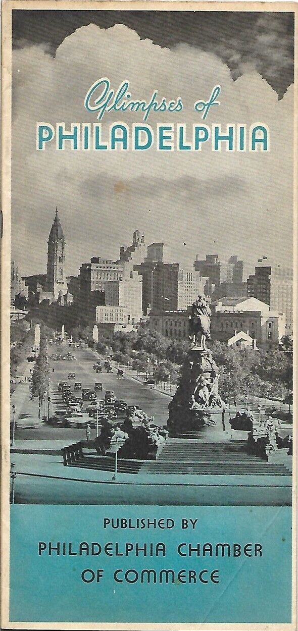 1937 GLIMPSES OF PHILADELPHIA Chamber of Commerce Booklet Photos City Statistics
