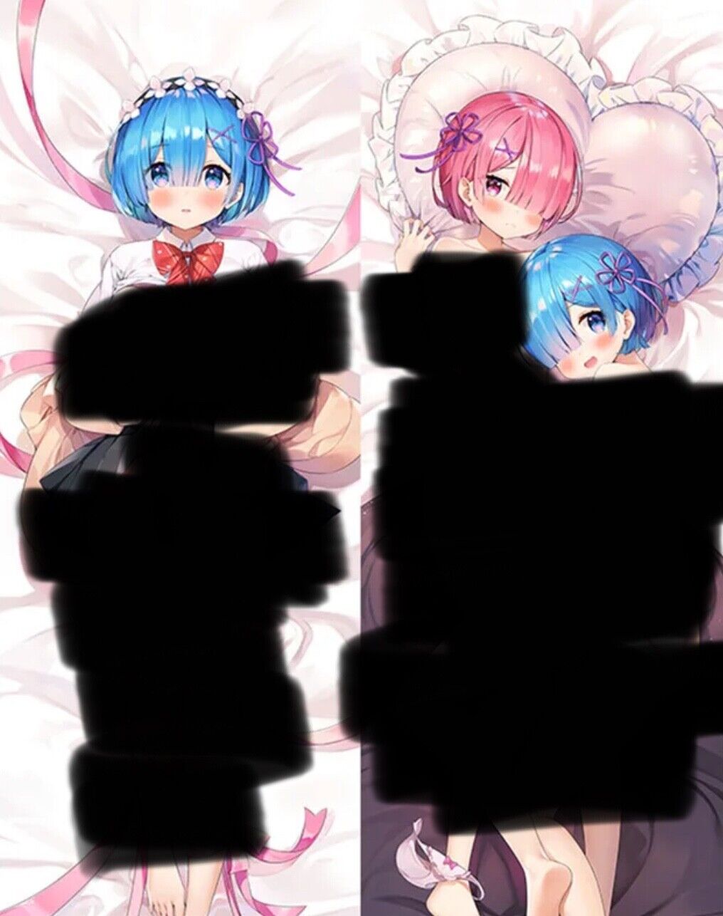 Re:Zero Starting Life in Another World Peach Skin Body Pillowcase Only REM & RAM