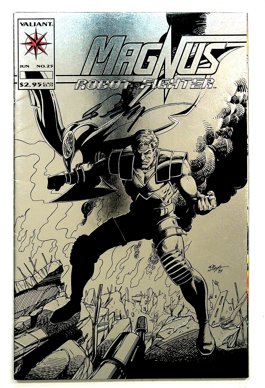 Magnus Robot Fighter #25 Signed by Bob Layton Valiant Comics