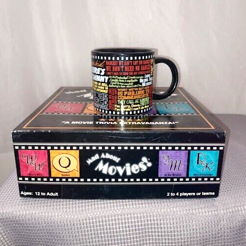 Mad About Movies Trivia Extravaganza board game/Movie Mug Famous Movie Lines