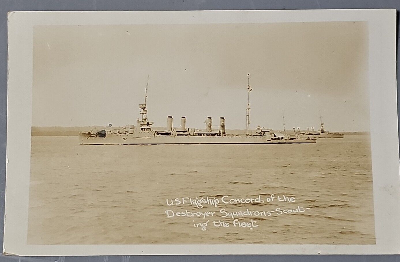 1928-29 USS CONCORD CL-11 Original Photo RPPC US Navy 5.5x3.5