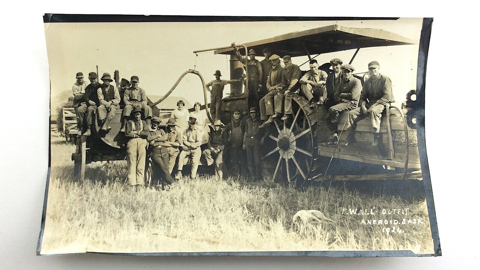 1924 RP Real Photograph Aneroid Saskatchewan Early Steam Powered Tractor N415