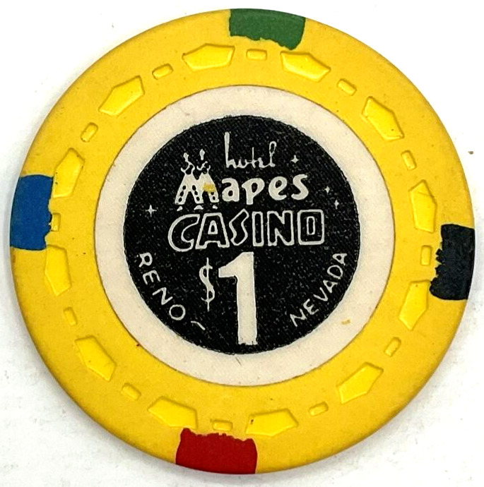 Vintage Hotel Mapes Casino $1 Poker Chip Reno Nevada Gambling 