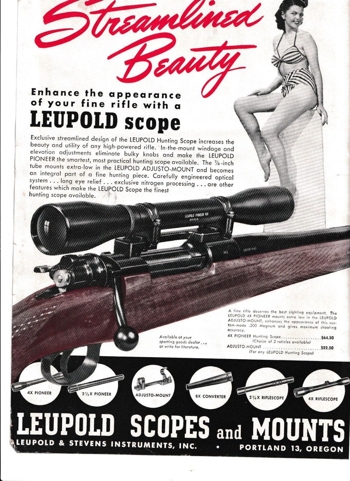 Vintage Leupold Rifle Scope Advertisement 8.5\