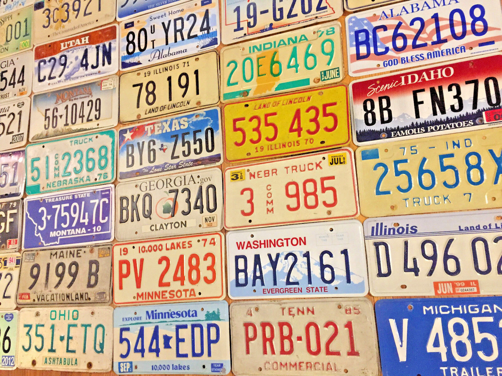 Starter pack of 10 License Plates From 10 Different States