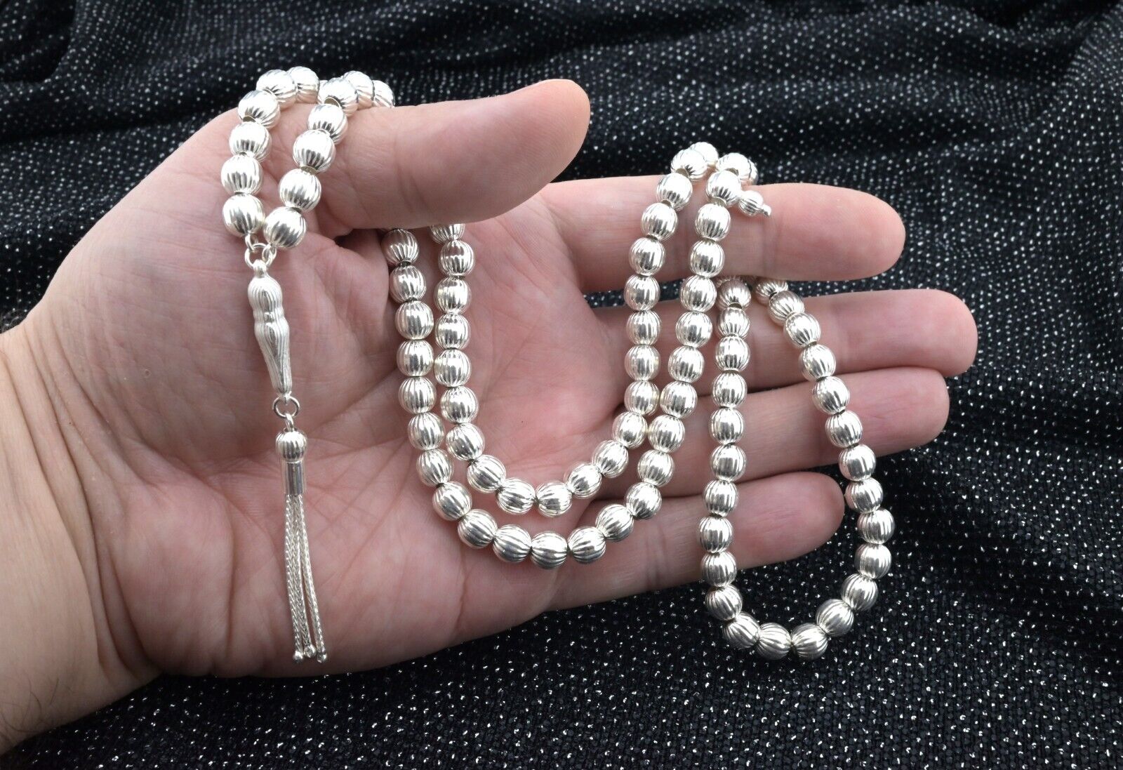 925 sterling silver 99 beads Islamic Prayer Beads Misbaha Tesbih Taspih 501023