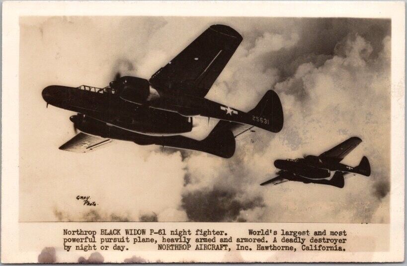 1940s Hawthorne CA Photo RPPC Postcard \