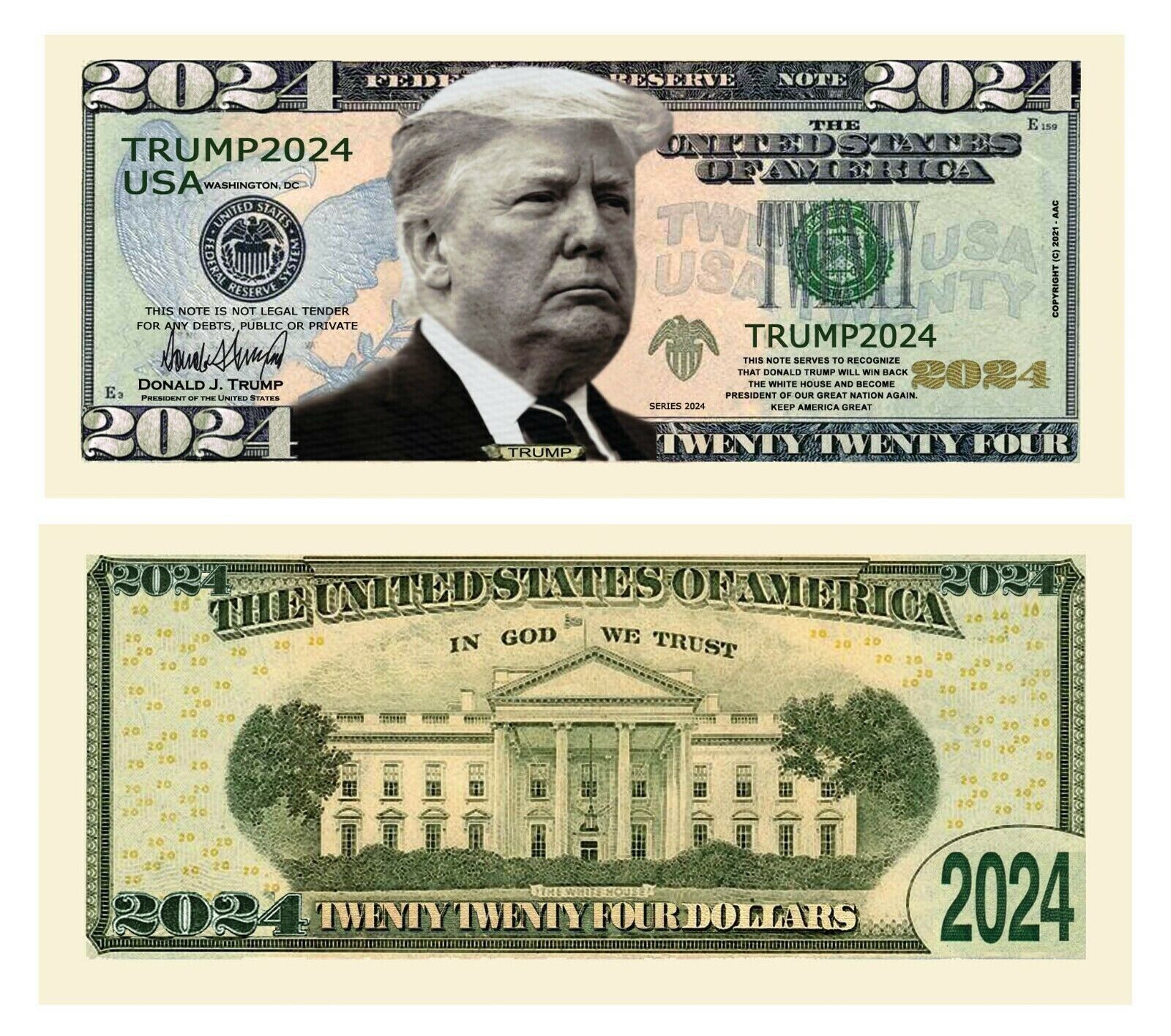 ✅ Donald Trump 2024 for President 25 Pack Collectible Novelty Dollar Bills ✅