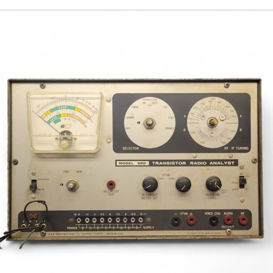 B&K Mfg Co. Model 960 Transistor Radio Analyst (Missing Knobs)
