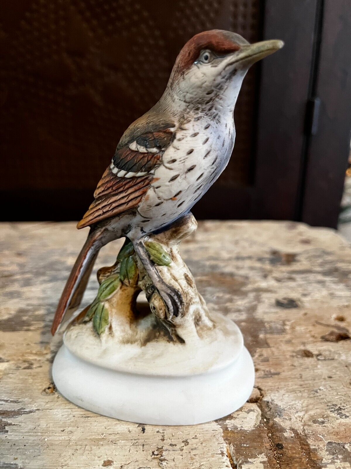 Lefton Brown Thrasher Bird Sculpture Hand Painted Porcelain Japan EXCELLENT
