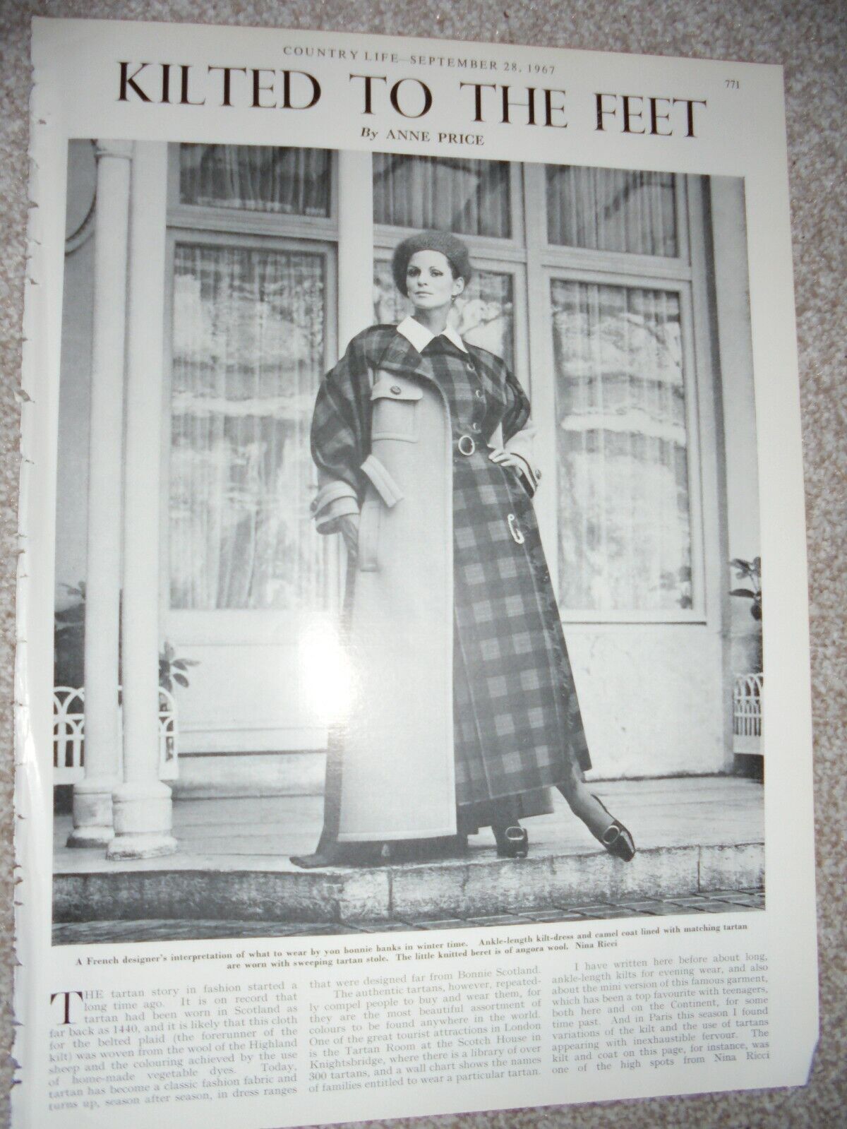 Photo article Fashion kilts and tartan 1967 ref AX2