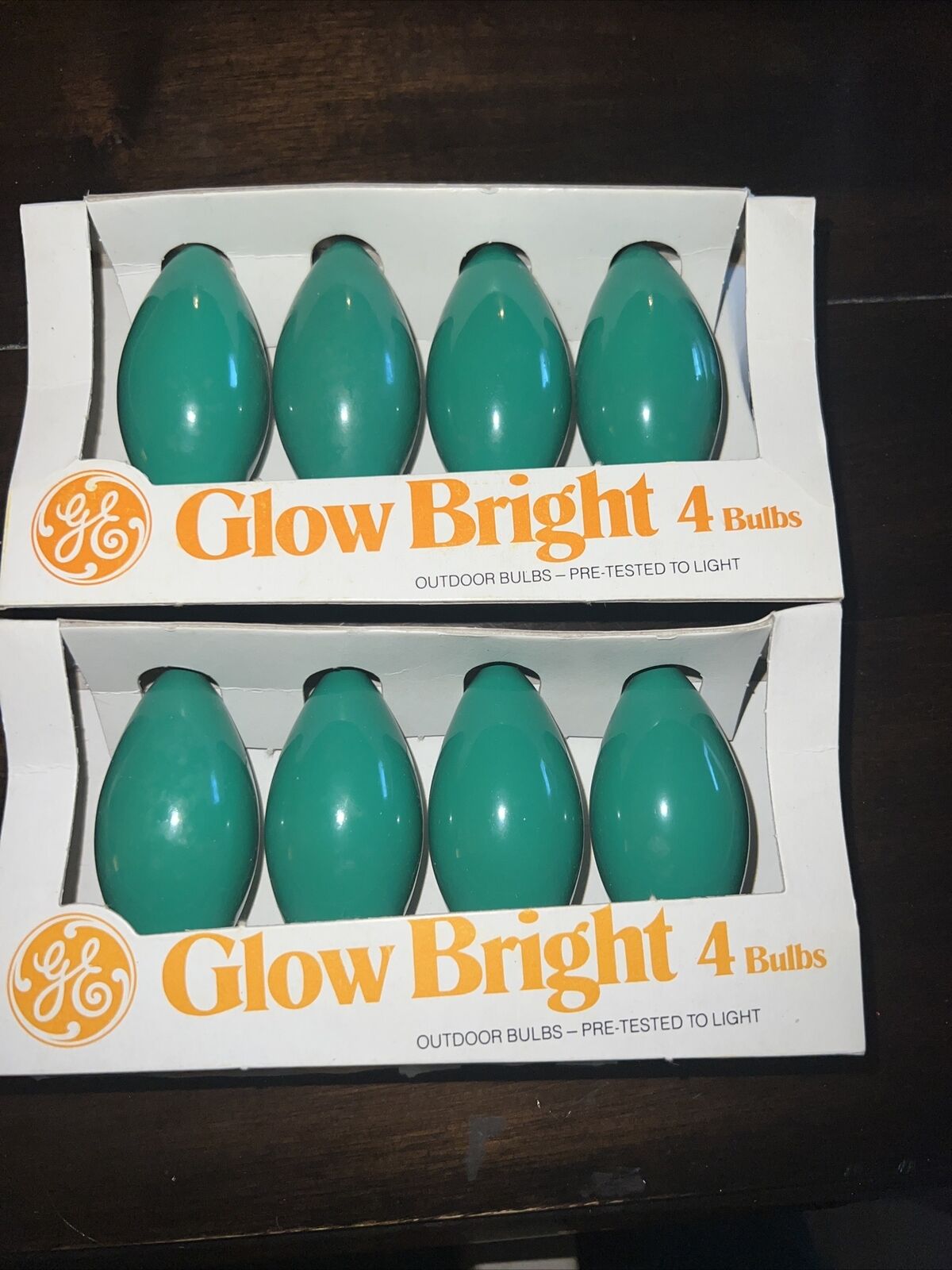 Vintage in box GE Glow Bright outdoor bulbs Green Christmas