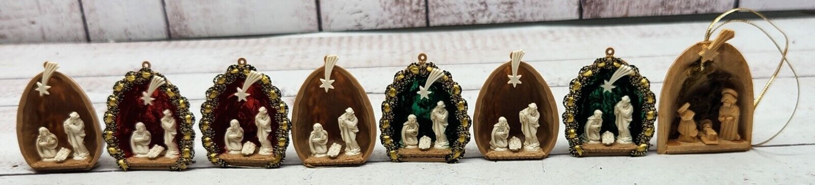 German Handcrafted Walnut Shell Diorama Art Barbara Heinzeller Religious Theme