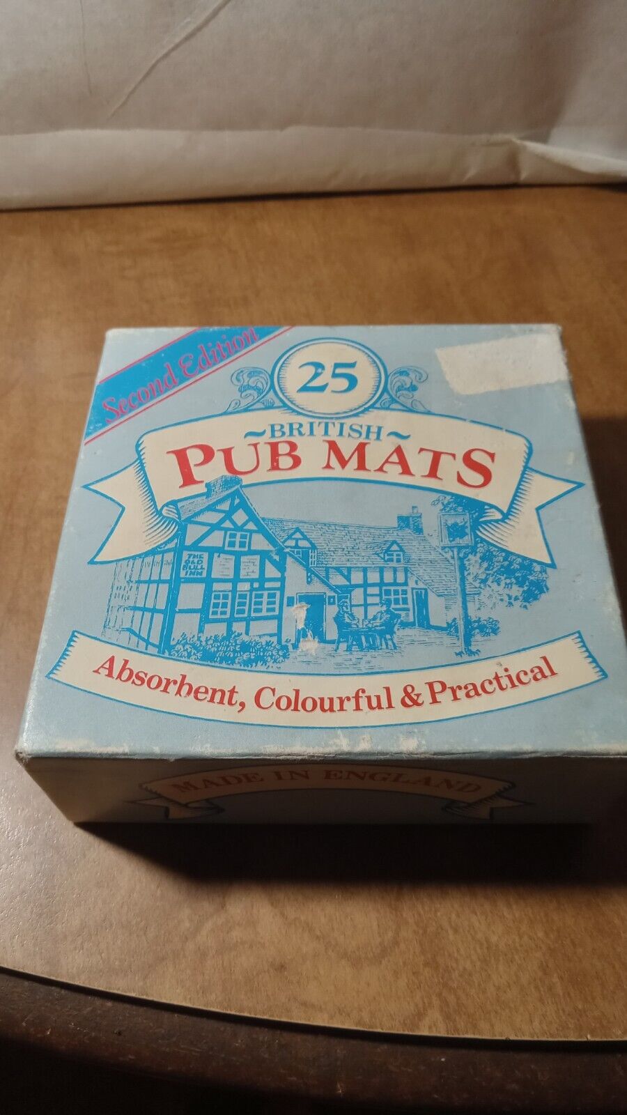 First Edition 25 British Pub Mats in Original Box Made In England