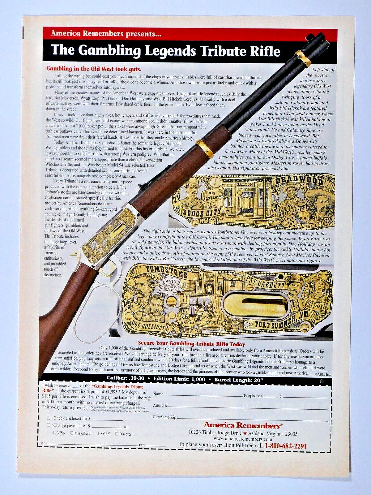 2005 The Gambling Legends Tribute Deadwood Tombstone Original Print Ad 8 x 10.5\