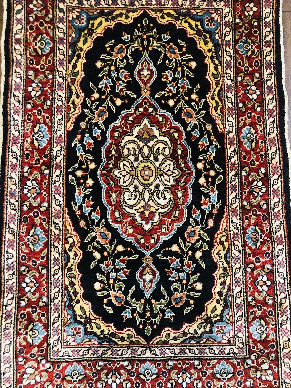 Small Authentic Handwoven Kayseri Silk Islamic Prayer Rug Excellent Clean