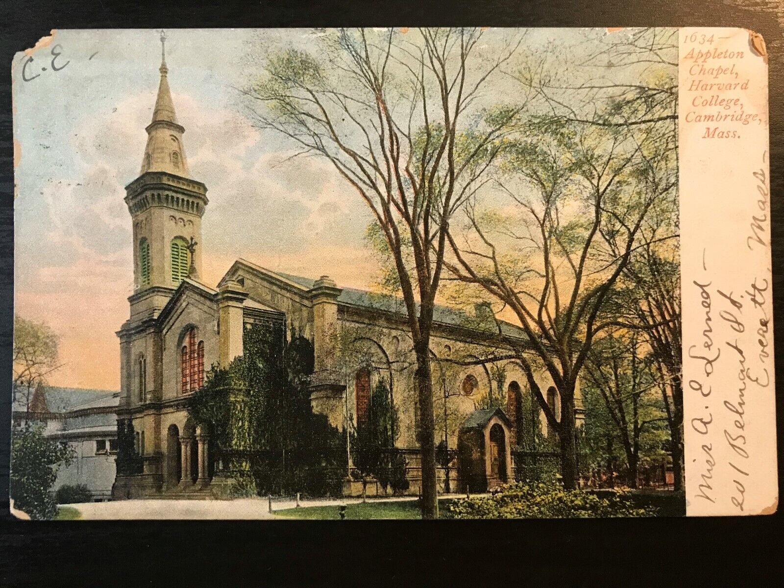 Vintage Postcard 1906 Appleton Chapel, Harvard College, Cambridge (MA)