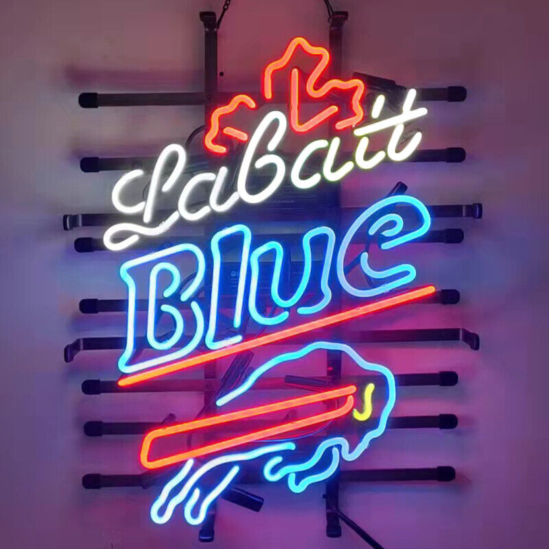 Labatt Blue Buffalo Bills Neon Sign 19x15 Glass Bar Shop Wall Deocr Artwork Gift