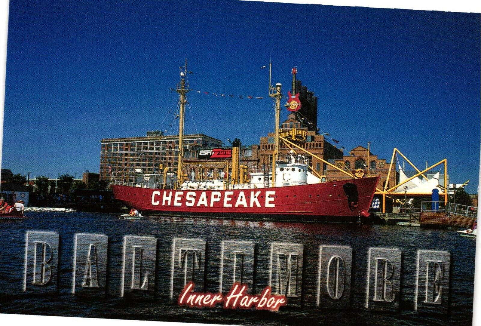 Continental Postcard Lightship Chesapeake Inner Harbor Baltimore Maryland
