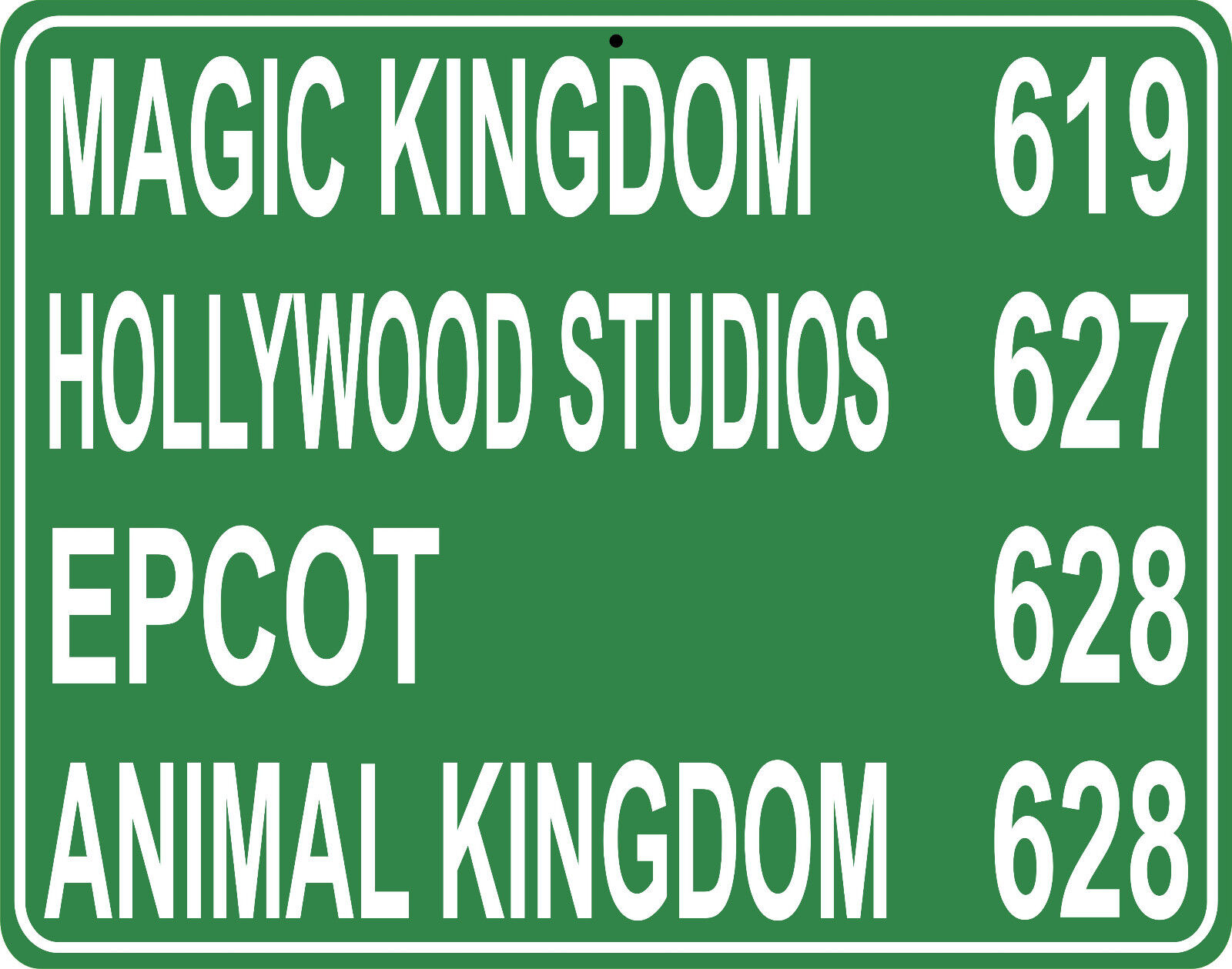 Walt Disney World distance 11x14 Metal Hwy sign - custom miles from your house